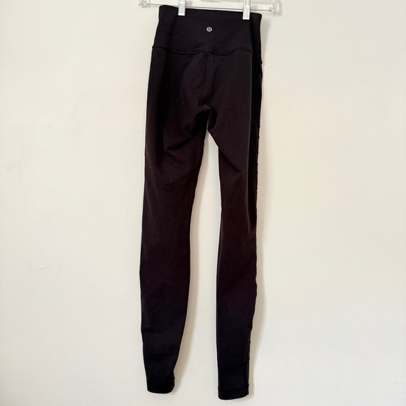 Lululemon Black High Rise Moto Panel Leggings Size 4 - Picture 3 of 5